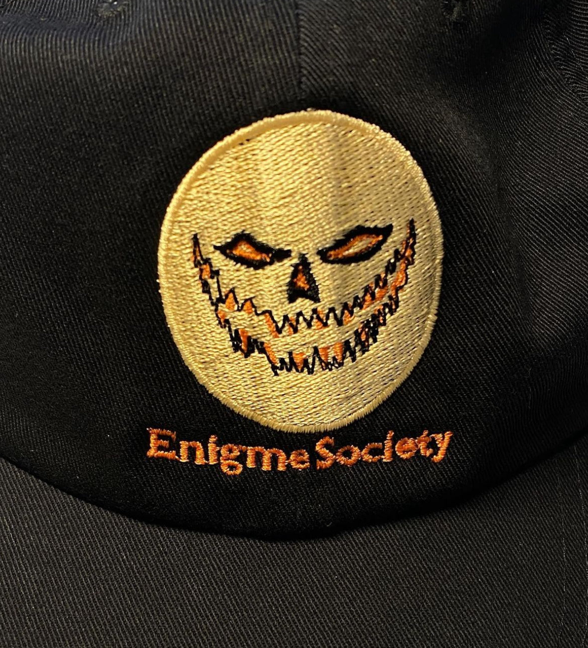 Orange Pumpkin Skull  Dad Hat (Enigme Society Sale)